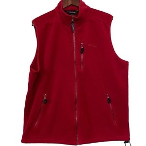 L.L.Bean Red Polar Vest Size Large